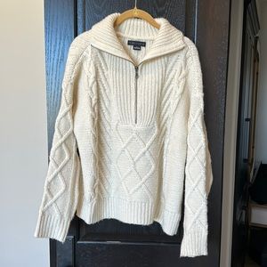 Sanctuary cream 1/2 zip sweater. Size large.